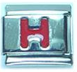 Red letter - H - 9mm Italian charm - Click Image to Close